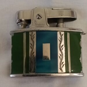 1950's Original Penguin Green and Blue Enamel Men's Table Lighter